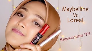 BATTLE MASKARA  Maybelline The Falsies Push Up Drama VS Loreal Paris Voluminous Lash Paradise [upl. by Ailhat]