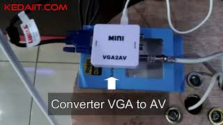 1080P Mini Digital VGA to RCA AV TV CVBS Converter with audio for PC [upl. by Aynod3]