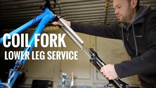 Suntour Coil Fork  Lower Leg Service [upl. by Sauers]