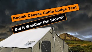 How My Kodiak Canvas 10x10 Cabin Lodge Tent Handled High Winds [upl. by Milas]