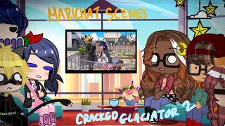 MIRACULOUS LADYBUG REACTS  Cracked Glaciator 2  Marichat scenes  Gacha Club [upl. by Selij]