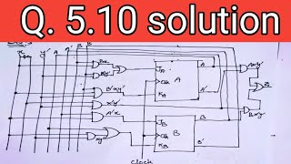 Q 510 A sequential circuit has two JK flipflops A and B two inputs x and y and one output z [upl. by Ellennod]