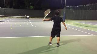 modern one handed backhandpractice using spinfire pro 2 [upl. by Ecnerol]