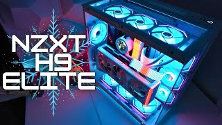 NZXT H9 Elite White Build Update  Vertical GPU Mount AIO Side Mounted Reverse Blade Infinity Fans [upl. by Tawney]