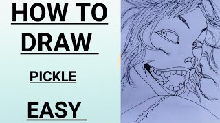 How to draw Pickle Baki Hanma step by step  pickle kaise banaye  easy pickle drawing  👻👻 [upl. by Miarhpe]