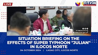 Situation Briefing on the Effects of Super Typhoon ‘Julian’ in Ilocos Norte 10042024 [upl. by Ahgem]