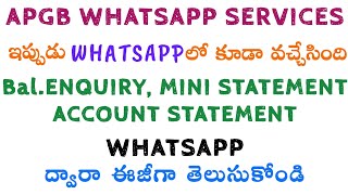 ANDHRA PRAGATHI GRAMEENA BANK is Live on WhatsApp APGB WhatsApp services [upl. by Naenej]