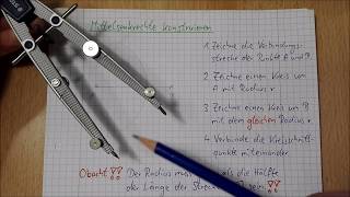 Mittelsenkrechte mit Zirkel konstruieren  Wie zeichnet man eine Mittelsenkrechte  ObachtMathe [upl. by Lucius926]