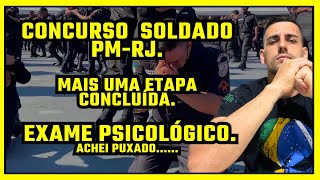 CONCURSO PMRJ DIA DE EXAME PSICOLÓGICO FÁCIL DIFÍCIL  CONFIRA COMO FOI [upl. by Mala]