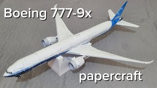 Boeing 7779x Paper model  PAPERCRAFT [upl. by Shuping]