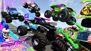 Monster Jam INSANE Racing Freestyle and High Speed Jumps 39  BeamNG Drive  Grave Digger [upl. by Cantlon213]