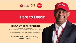 Premier LectureDare to DreamTan Sri Dr Tony Fernandes [upl. by Nalyad]