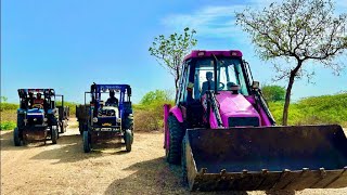 JCB 3dx Backhoe Loading Mud in Mahindra and sawraj tractor JCB miti khudai JCB video jcb jcb3dx [upl. by Rolfston]