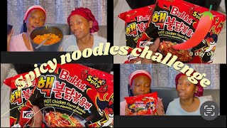 Spicy noodles 🌶️challenge This is fire  I tried and failed dismally Buldaknoodles [upl. by Pammi129]