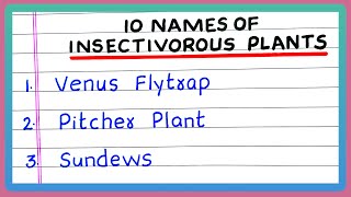 INSECTIVOROUS PLANTS NAME  5  10 EXAMPLES OF INSECTIVOROUS PLANTS  in English [upl. by Somar]