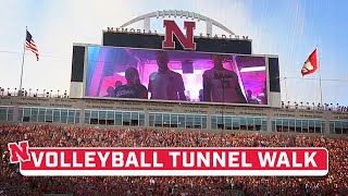 Huskers Volleyball Does the Tunnel Walk at Memorial Stadium  Volleyball Day in Nebraska [upl. by Fulton638]