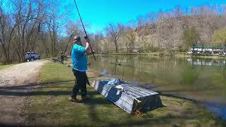 First Flathead Catfish of the year Spring Valley Pay Lake Nice Lake no disrespect intended [upl. by Annoled]