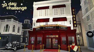 building a MOVIE THEATER in my bloxburg city day 24  ROBLOX [upl. by Maharg127]