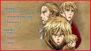 Vinland Saga All Openings amp Endings Season 1  2 FULL【すべてのヴィンランド・サガ OPとED】 [upl. by Kella934]