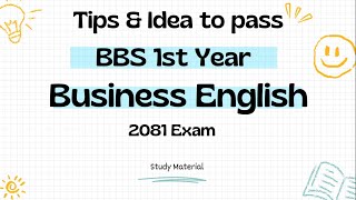 How to pass BBS 1st year business english exam 2081 bbs grammar bbs1styear [upl. by Ahsiekel]