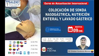 CURSO COLOCACIÓN DE SONDA NASOGÁSTRICA NUTRICIÓN ENTERAL Y LAVADO GÁSTRICO [upl. by Adirf]