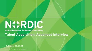 Nordic INFORmative Friday Talent Acquisition Advanced Interview 20240223 [upl. by Adnalram]