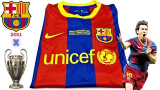 Barcelona jersey RETRO kit 20102011 10 Messi Unboxing amp Review  ASMR [upl. by Siladnerb]