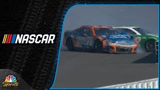 Zane Smith John Hunter Nemechek wreck on restart at Pocono  Motorsports on NBC [upl. by Gerladina]