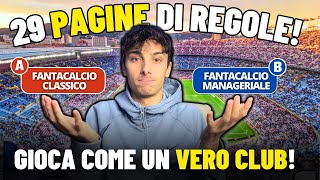 Regolamento COMPLETO del mio FANTACALCIO MANAGERIALE [upl. by Rehptsirhc]