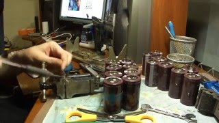 Assembling Railgun Capacitor Battery 16000uF 450V [upl. by Shawnee]