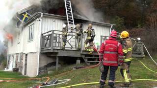 STENUNGSUND  Brand i villa vid Lillevatten [upl. by Korney423]