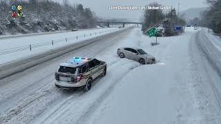 Winter Storm Blankets Nashville TN Roads With Dangerous Icy Conditions [upl. by Nona373]