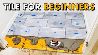 Installing TILE FLOOR for the FIRST TIME 🛠 How To Lay Tile Floor [upl. by Nared191]