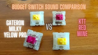 Gateron Milky Yellow Pro vs Ktt Red Wine stock  Sound Comparison [upl. by Dranel]