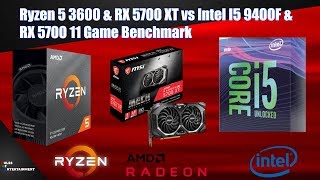 Ryzen 5 3600 amp RX 5700 XT vs Intel I5 9400F amp RX 5700 11 Game Benchmark [upl. by Yehsa]