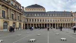 🇫🇷Paris l walking tour l Colonnes de Buren Galerie de la cour dhonneur [upl. by Brodeur]