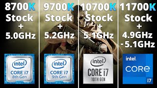 8700K vs 9700K vs 10700K vs 11700K  Performance Comparison 10 Games Stock and Overclocked [upl. by Nelhsa]