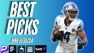 PRIZEPICKS NFL MNF  TOP PLAYER PROPS  FREE PICKS 93024 [upl. by Einnaf]