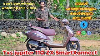 2023 Tvs jupiter 110 Zx SmartXonnect obd2 E20 top model new features detailed malayalam review [upl. by Rockwood]