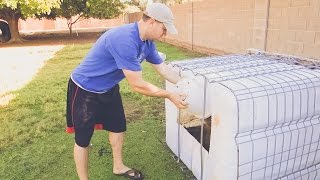 DIY COMPOST BIN FROM AN OLD WATER TANK [upl. by Eixam]