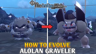 How To Evolve Alolan Graveler Into Alolan Golem In Pokemon Scarlet amp Violet  The Indigo Disk DLC [upl. by Emmer232]