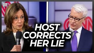 Watch Kamala Harris Get Angry as CNN Host Calmly Corrects Her Lie [upl. by Adiarf]