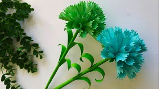 How to make Paper Carnation Flowers in 15 minutes  DIY paper flower [upl. by Finn]