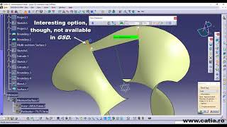 CATIA v5 Blend option in Generative Shape Design and FreeStyle workbenches [upl. by Konikow]