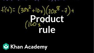 Product rule  Taking derivatives  Differential Calculus  Khan Academy [upl. by Anitsud90]