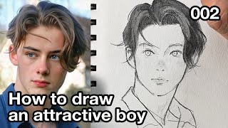 How to Draw an Attractive Boy 002  Face Practice [upl. by Ainod]