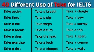 40 Most Commonly Used Take Collocations for IELTS [upl. by Fernandez]