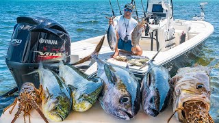 Epic Islamorada Fishing Frenzy  Lobster Mahi Mahi Tuna Grouper Catch Clean Cook [upl. by Oirramaj52]