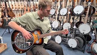 Louis playing a Regal RD05 Resonator Bass  Hobgoblin Music Birmingham [upl. by Arec848]