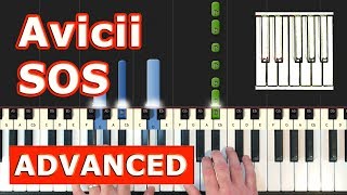 Avicii  SOS  Piano Tutorial Easy  Sheet Music Synthesia [upl. by Eem]